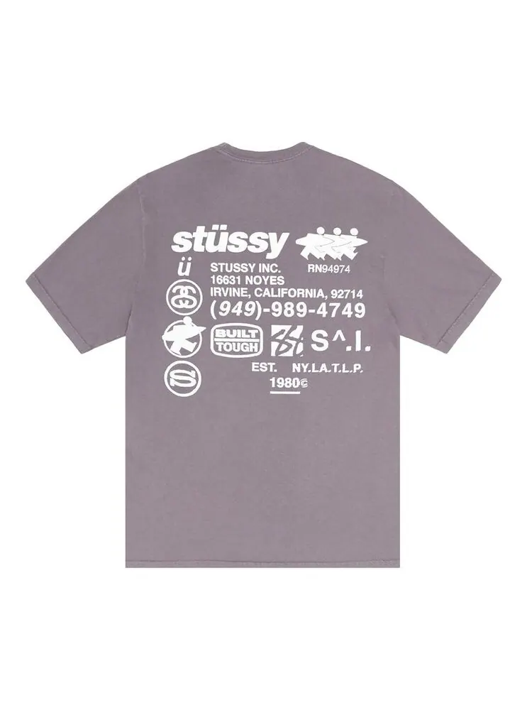 Футболка Stussy Pigment Dyed DNA Tee Shark — изображение 2 из 2, фиолетовый