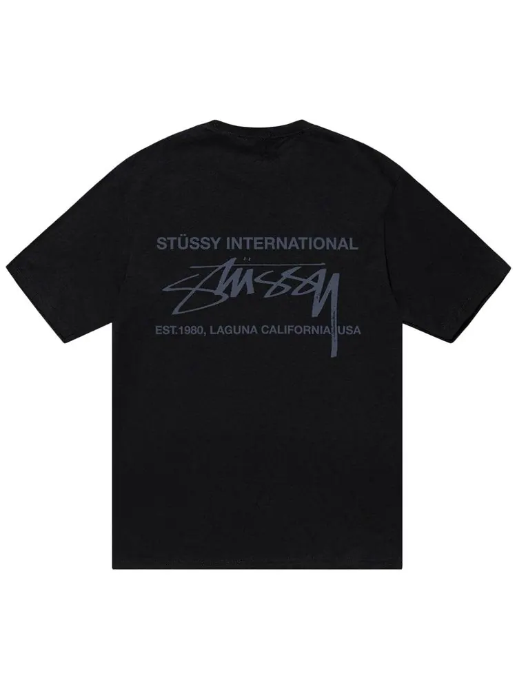 Футболка Stussy Smooth International Tee 'Black' — изображение 2 из 2, черный