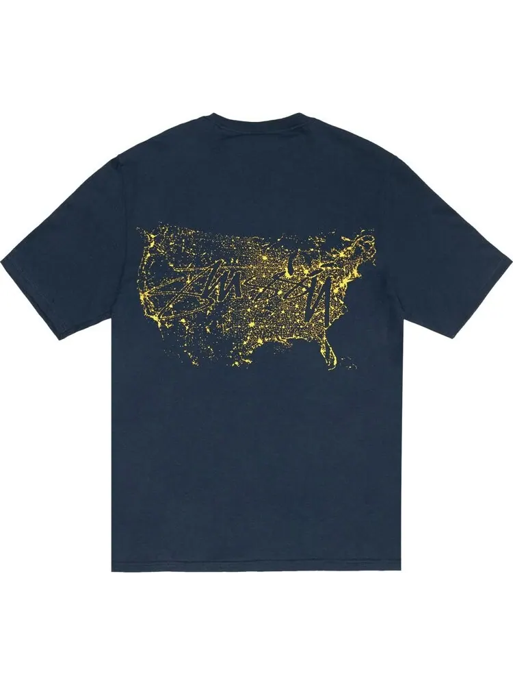 Футболка Stussy Night Lights 'Navy' — изображение 2 из 2, синий