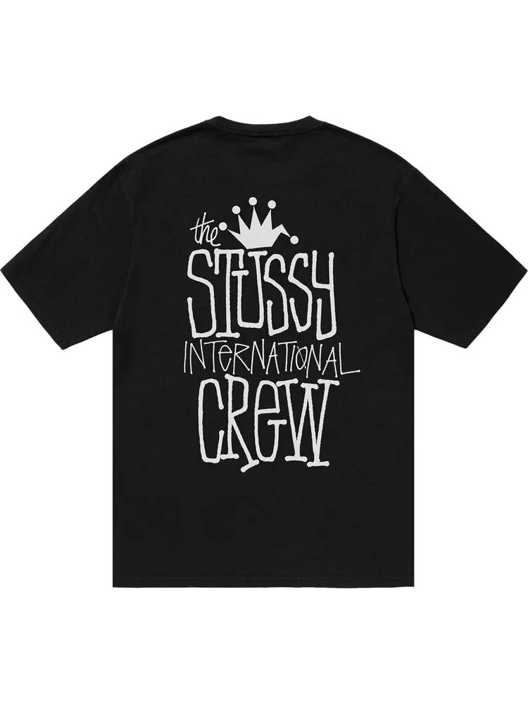 Футболка Stussy Crown International 'Black' — изображение 2 из 2, черный
