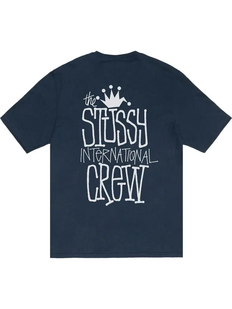 Футболка Stussy Crown International 'Navy' — изображение 2 из 2, синий