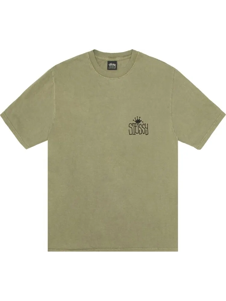 Футболка Stussy Crown International 'Olive' — изображение 1 из 2, зеленый