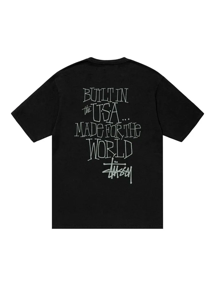 Футболка Stussy Built In USA Tee Pigment Dyed 'Black' — изображение 2 из 2, черный