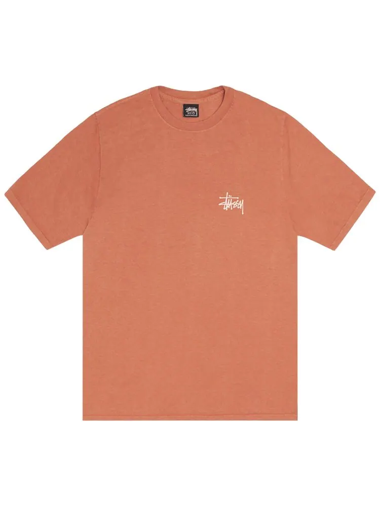 Футболка Stussy Built In USA Tee Pigment Dyed 'Rust' — изображение 1 из 2, красный
