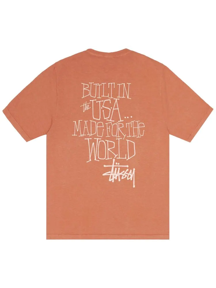Футболка Stussy Built In USA Tee Pigment Dyed 'Rust' — изображение 2 из 2, красный