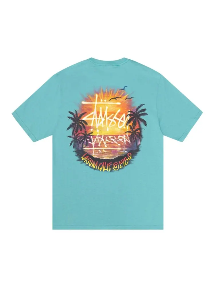 Футболка Stussy Sunset Tee — изображение 2 из 2, бирюзовый