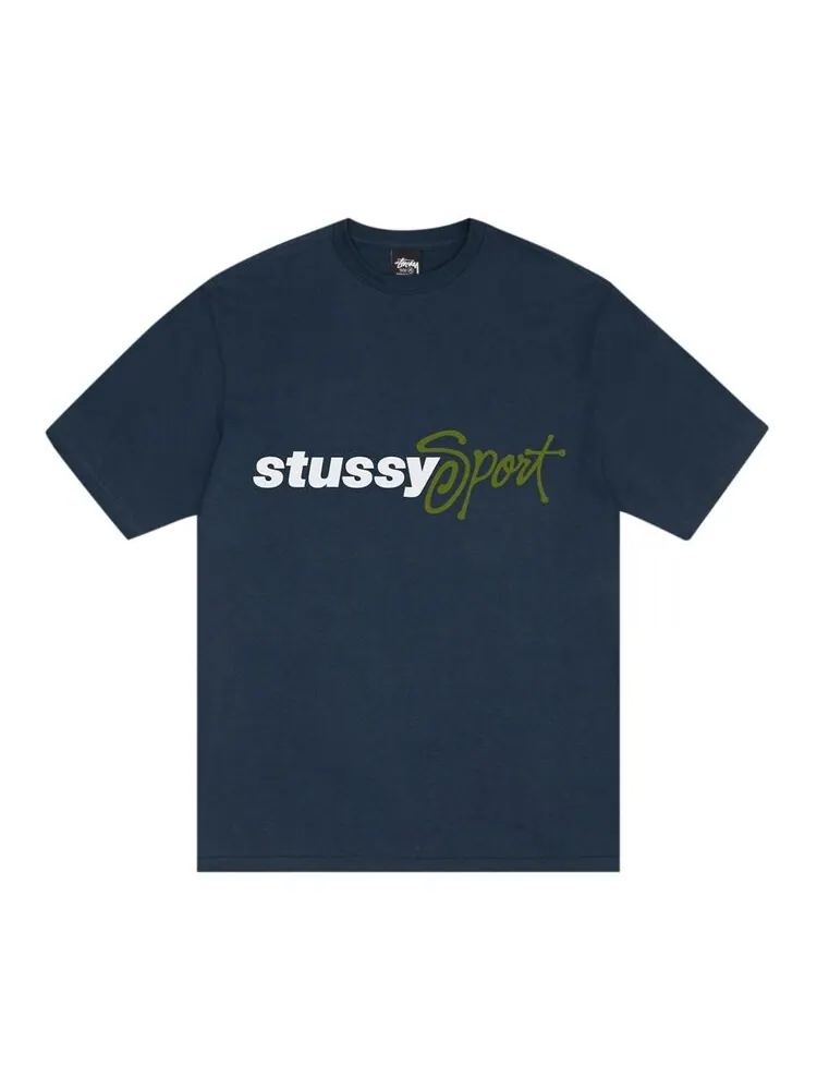 Футболка Stussy Sport Script Tee — изображение 1 из 2, темно-синий