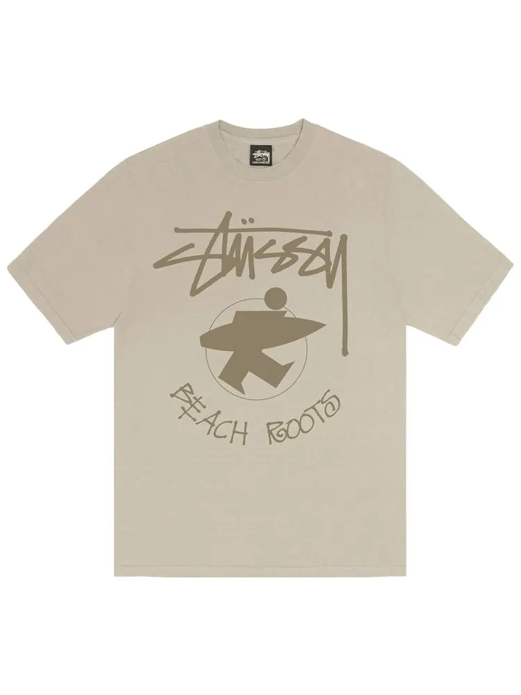 Футболка Stussy Beach Roots Tee 'Khaki' — изображение 1 из 2, загар