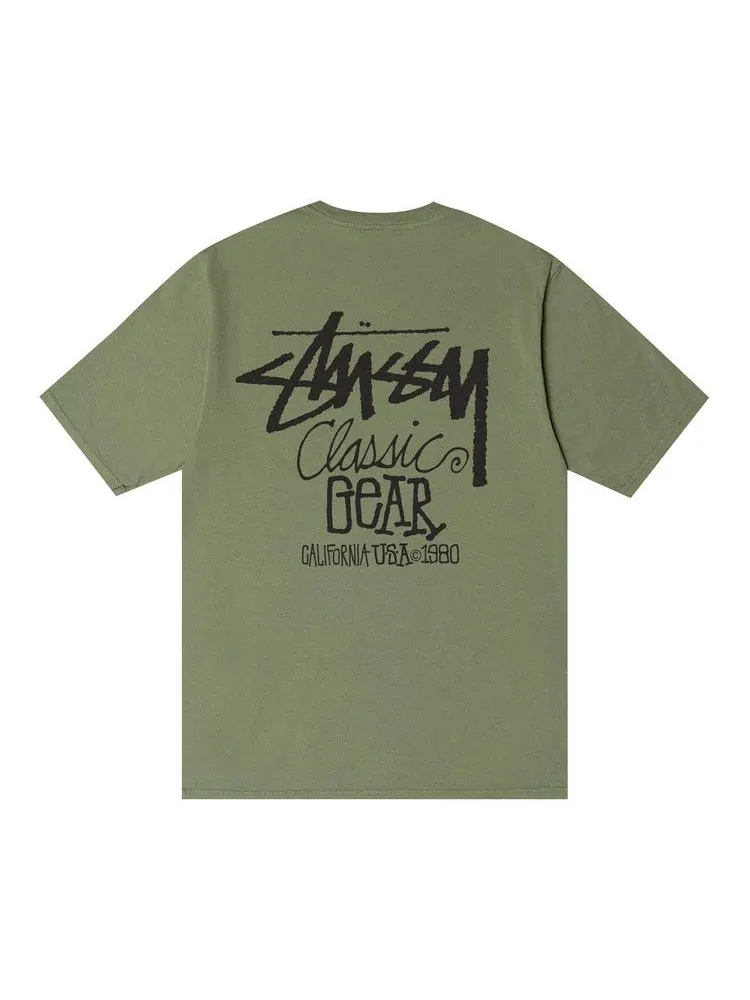 Футболка Stussy Classic Gear Tee Pigment Dyed — изображение 2 из 2, артишок