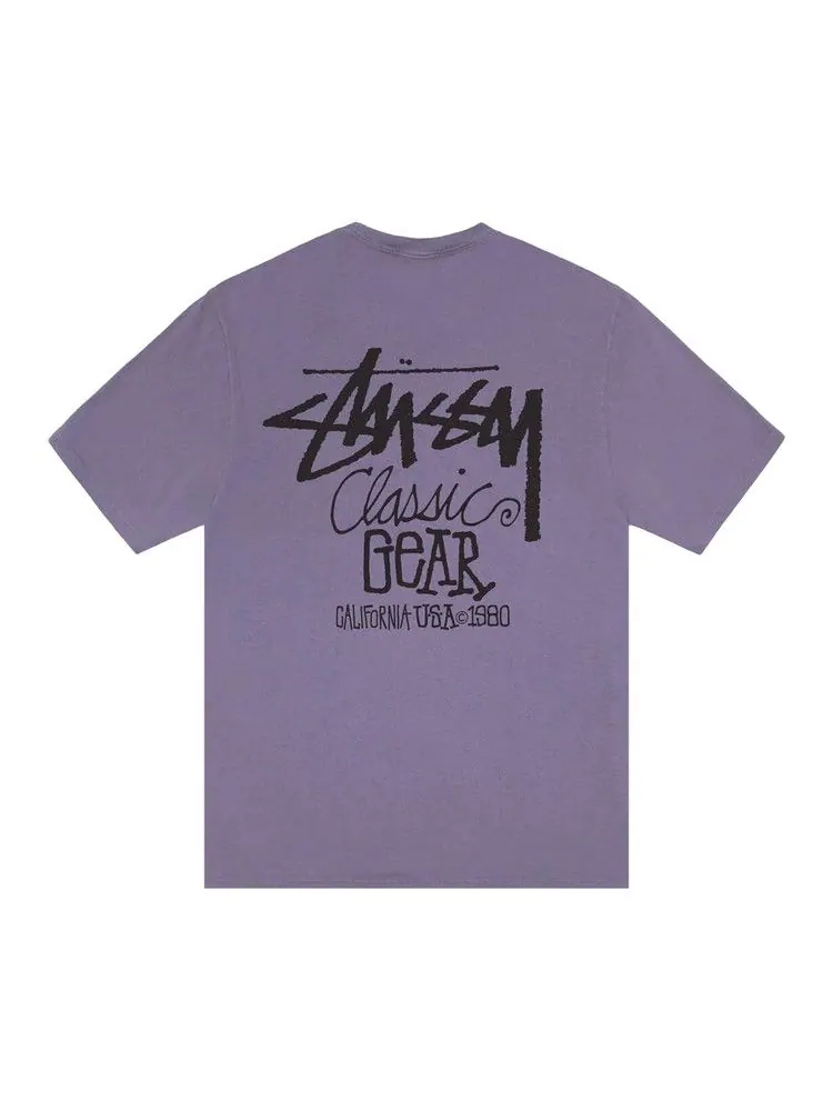 Футболка Stussy Classic Gear Tee Pigment Dyed — изображение 2 из 2, фиолетовый