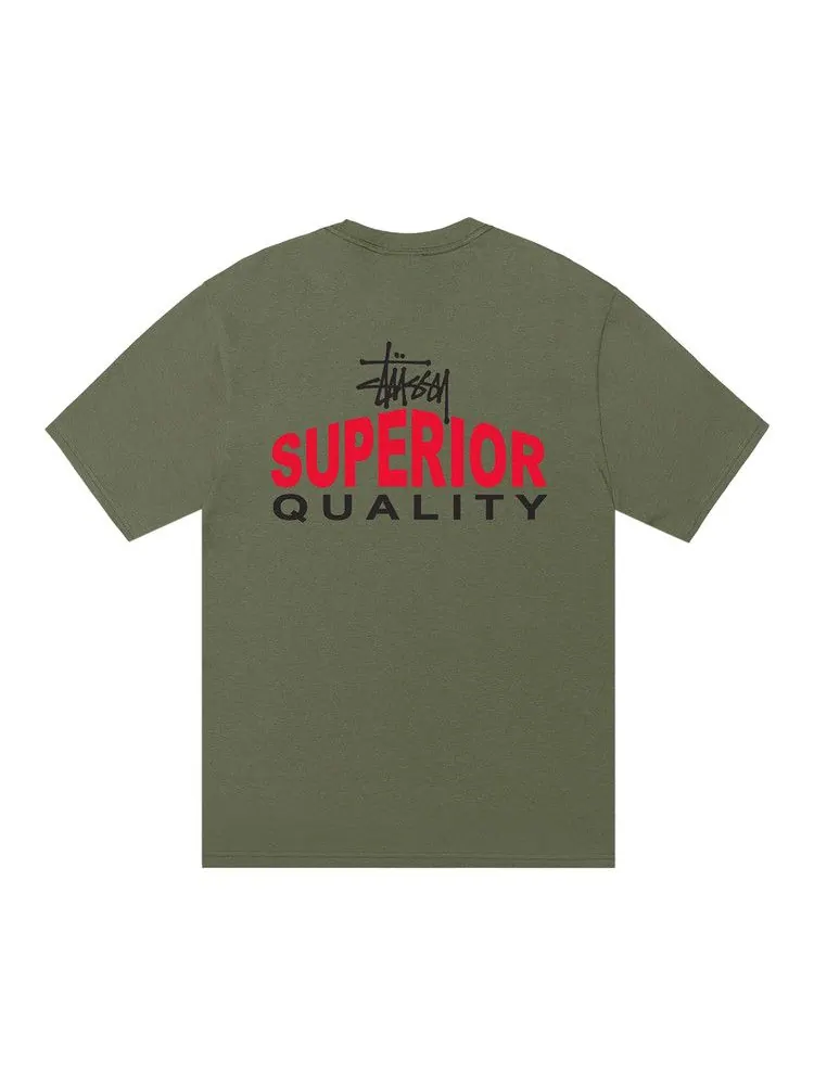 Футболка Stussy Superior Quality Tee — изображение 2 из 2, оливковый