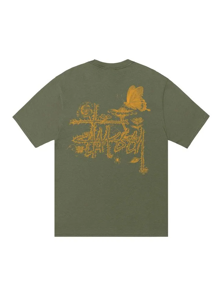 Футболка Stussy In Bloom Tee — изображение 2 из 2, оливковый