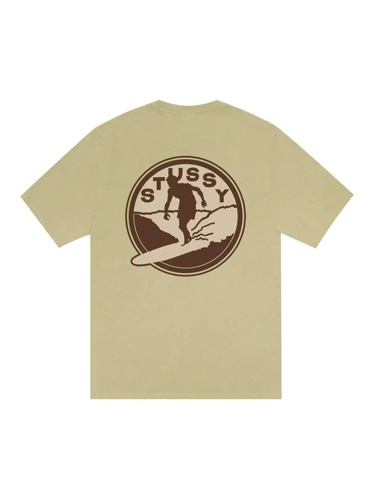 Футболка Stussy Surf Club Tee Pigment Dyed, Elm — изображение 2 из 2, зеленый