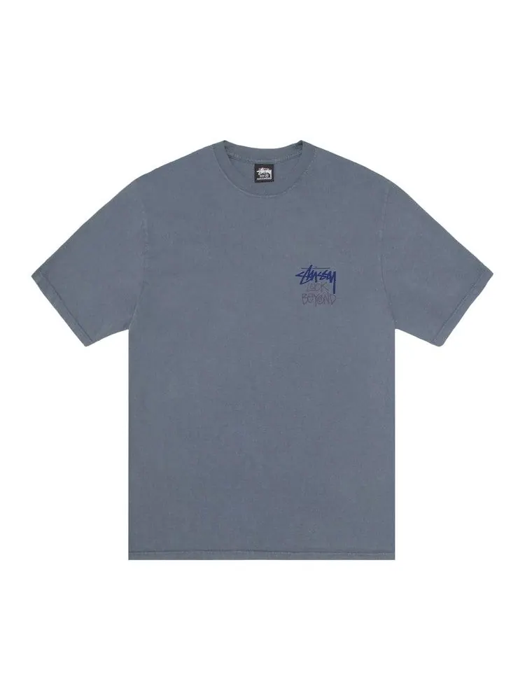Футболка Stussy Look Beyond Tee Pigment Dyed — изображение 1 из 2, темно-синий