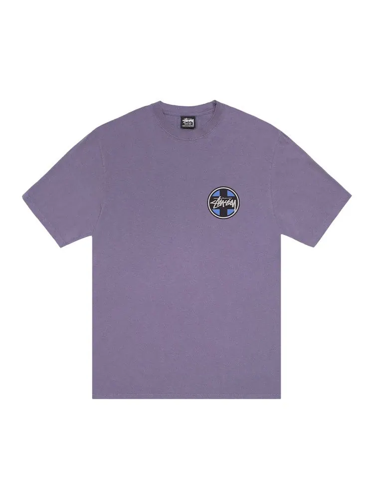 Футболка Stussy Cross Dot Tee Pigment Dyed — изображение 1 из 2, фиолетовый
