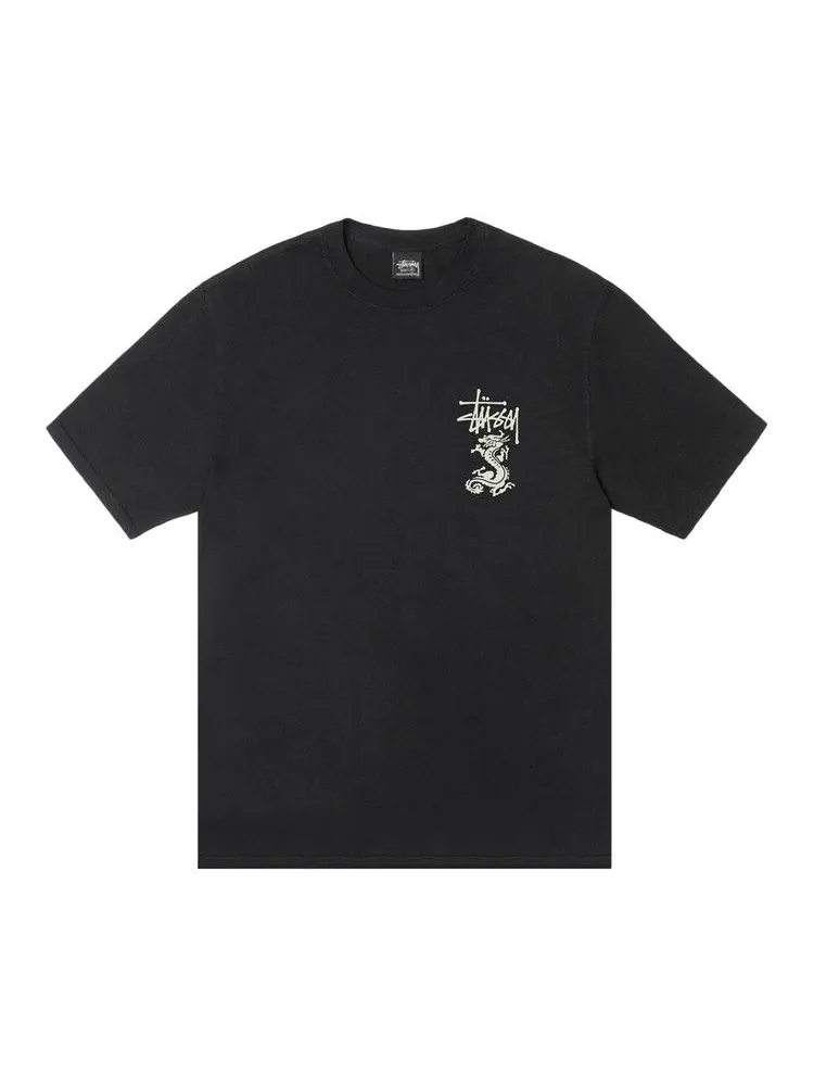 Футболка Stussy Double Dragon Tee Pigment Dyed — изображение 1 из 2, черный