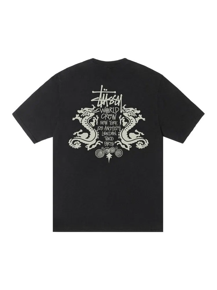 Футболка Stussy Double Dragon Tee Pigment Dyed — изображение 2 из 2, черный