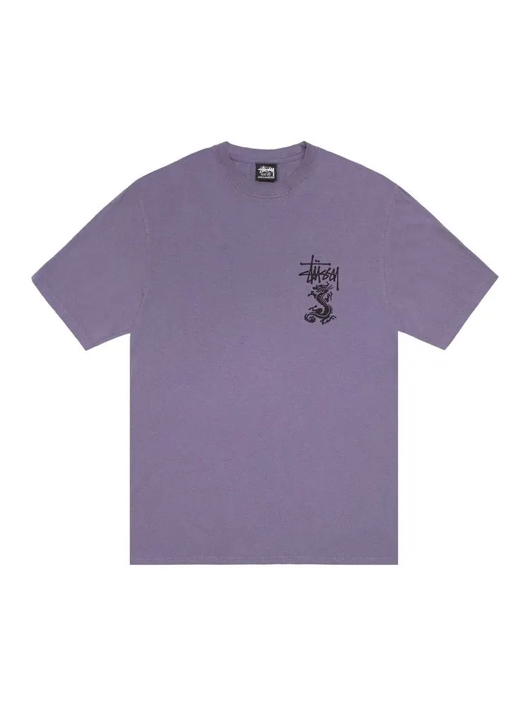 Футболка Stussy Double Dragon Tee Pigment Dyed — изображение 1 из 2, фиолетовый
