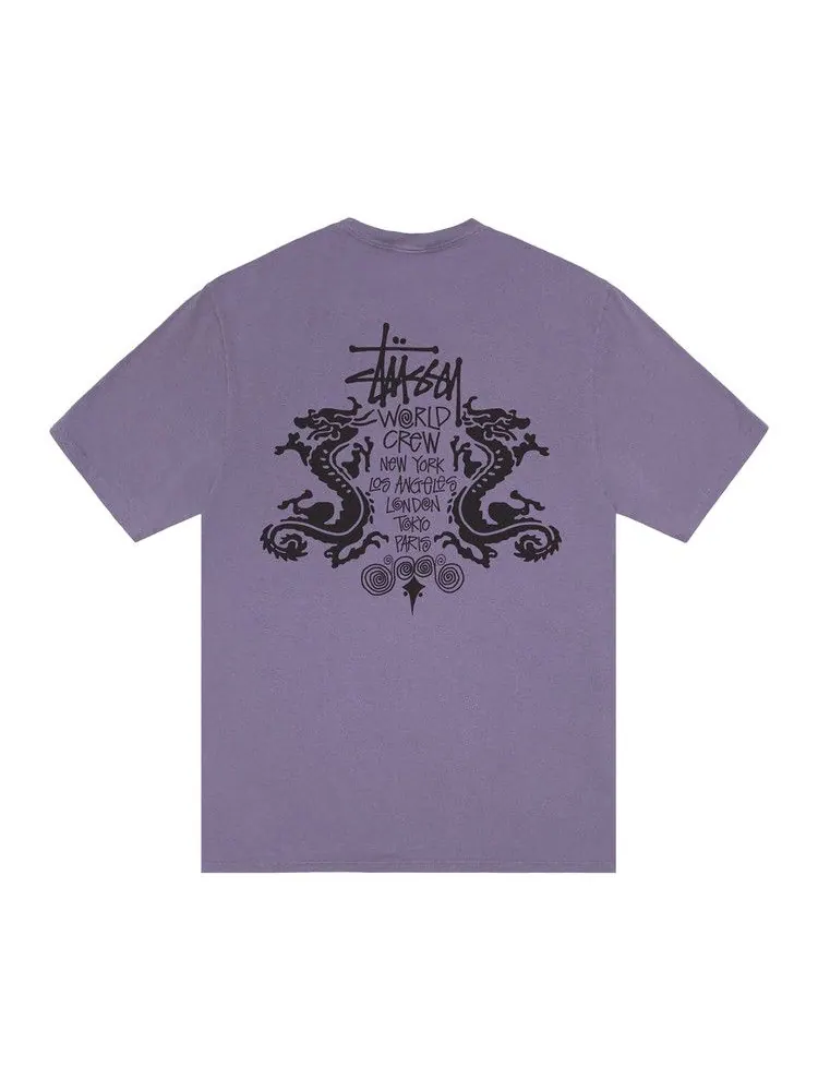 Футболка Stussy Double Dragon Tee Pigment Dyed — изображение 2 из 2, фиолетовый