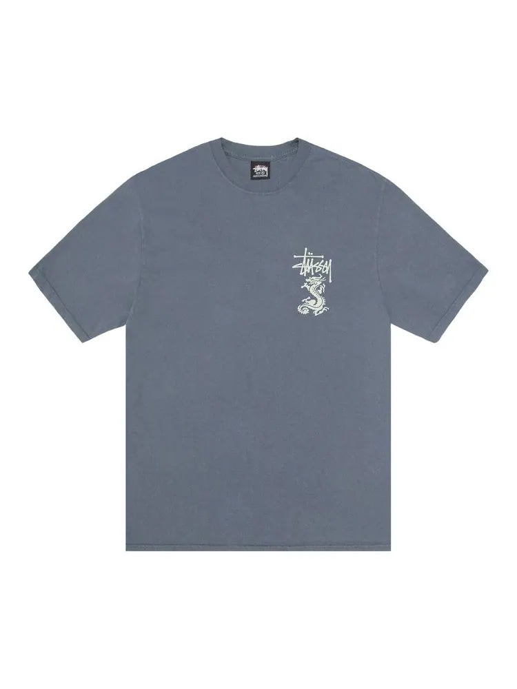 Футболка Stussy Double Dragon Tee Pigment Dyed — изображение 1 из 2, темно-синий