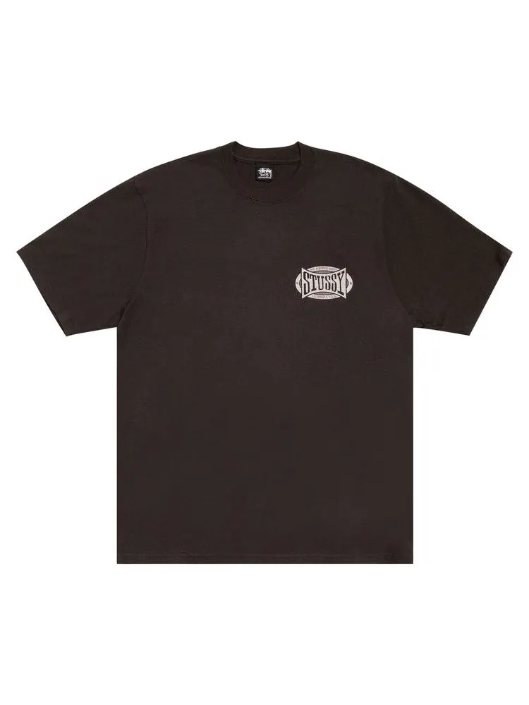 Футболка Stussy Champion Oval Tee Pigment Dyed 'Faded Black' — изображение 1 из 2, черный