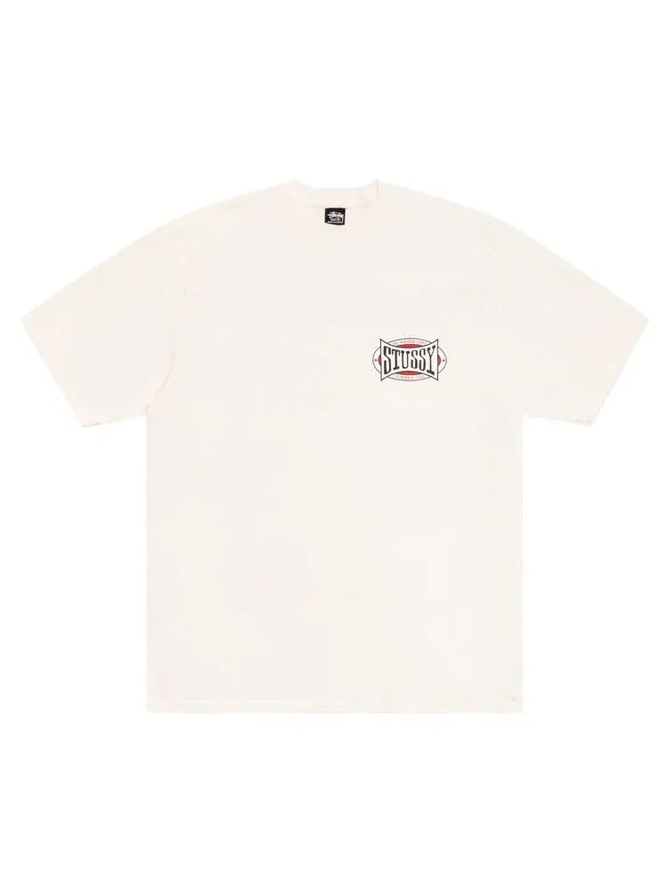 Футболка Stussy Champion Oval Tee Pigment Dyed 'Natural' — изображение 1 из 2, бежевый