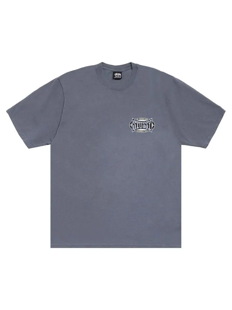 Футболка Stussy Champion Oval Tee Pigment Dyed 'Navy' — изображение 2 из 2, синий