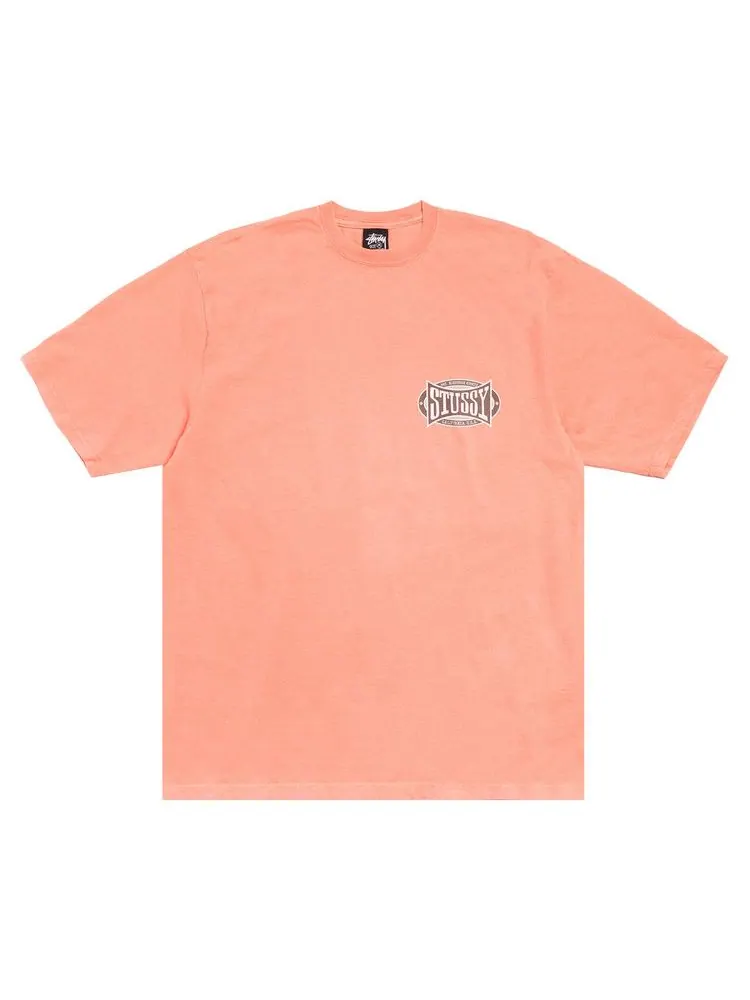 Футболка Stussy Champion Oval Tee Pigment Dyed 'Sherbert' — изображение 2 из 2, оранжевый