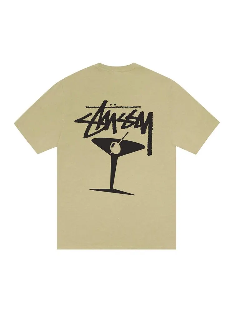 Футболка Stussy Martini Tee Pigment Dyed, Elm — изображение 2 из 2, зеленый