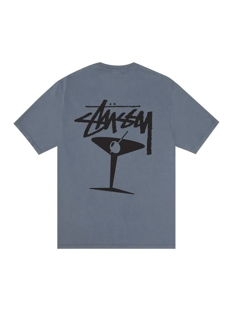 Футболка Stussy Martini Tee Pigment Dyed — изображение 2 из 2, темно-синий