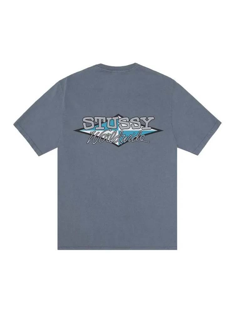 Футболка Stussy Worldwide Diamond Tee Pigment Dyed — изображение 2 из 2, темно-синий