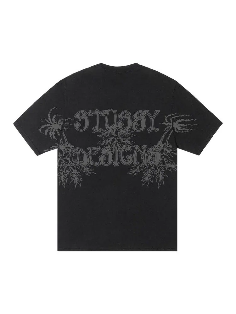Футболка Stussy Wes Palms Tee Pigment Dyed — изображение 2 из 2, черный