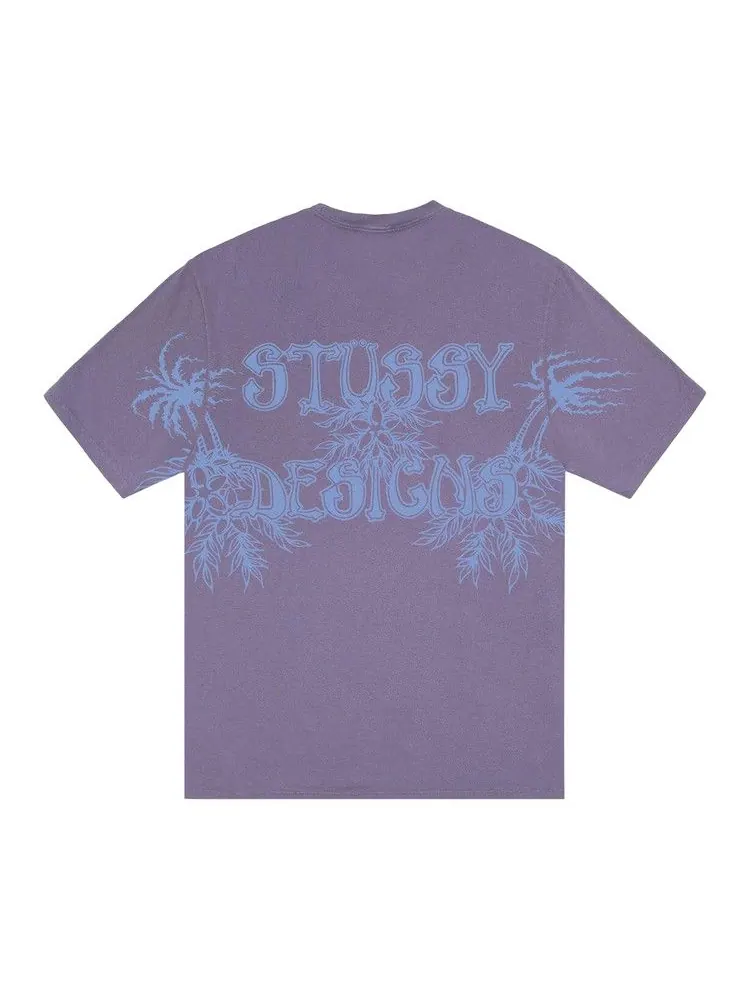 Футболка Stussy Wes Palms Tee Pigment Dyed — изображение 2 из 2, фиолетовый