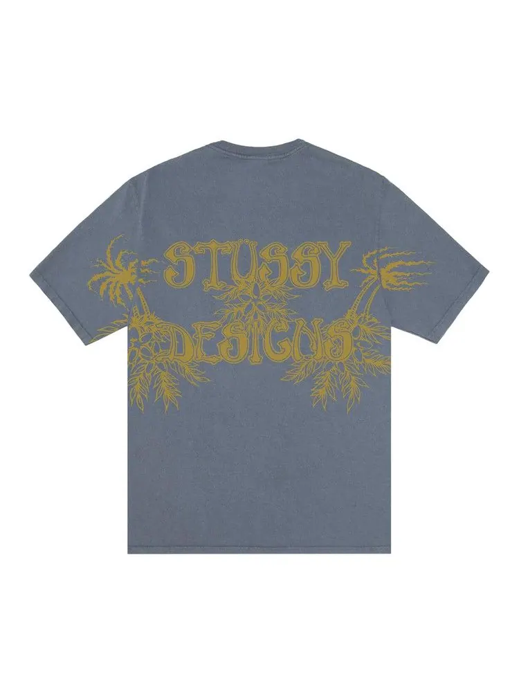 Футболка Stussy Wes Palms Tee Pigment Dyed — изображение 2 из 2, темно-синий
