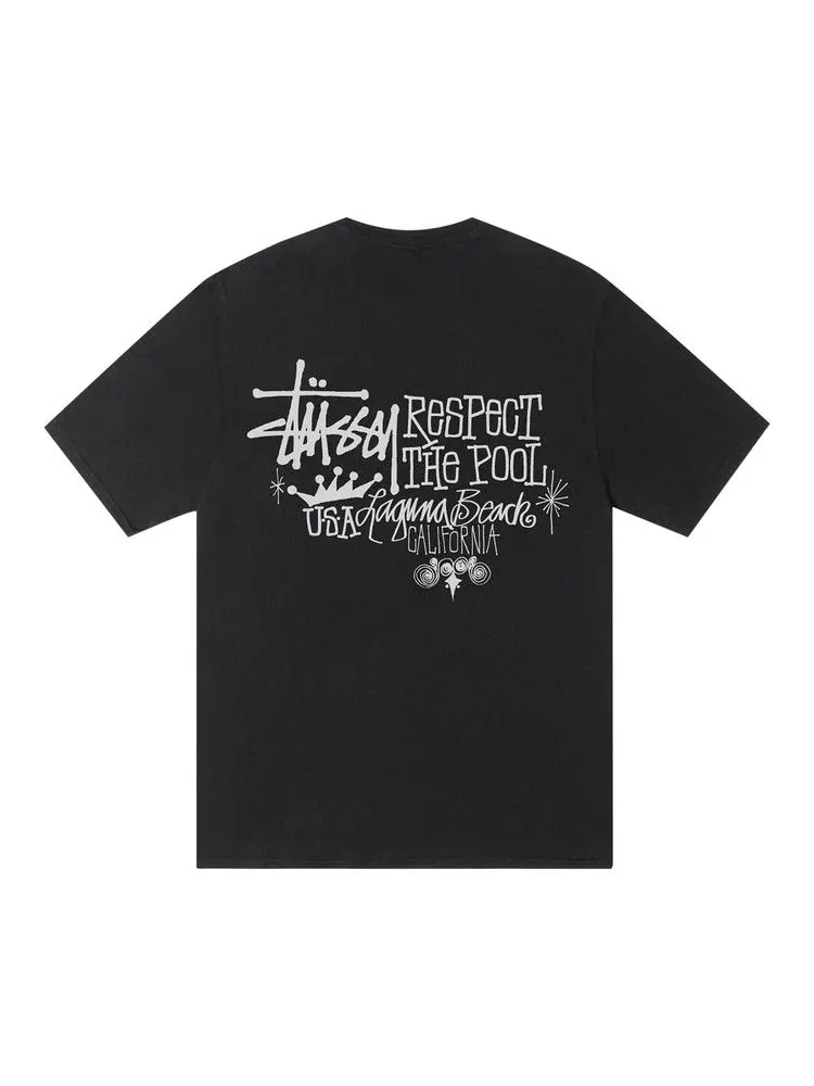 Футболка Stussy Respect The Pool Tee Pigment Dyed — изображение 2 из 2, черный