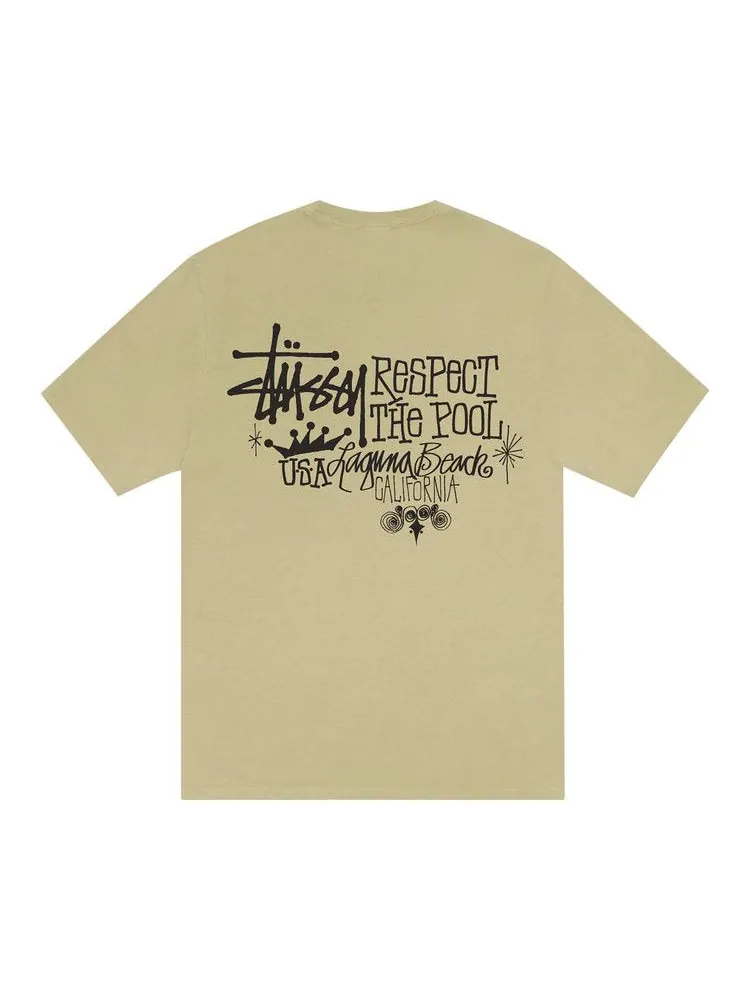 Футболка Stussy Respect The Pool Tee Pigment Dyed, Elm — изображение 2 из 2, зеленый