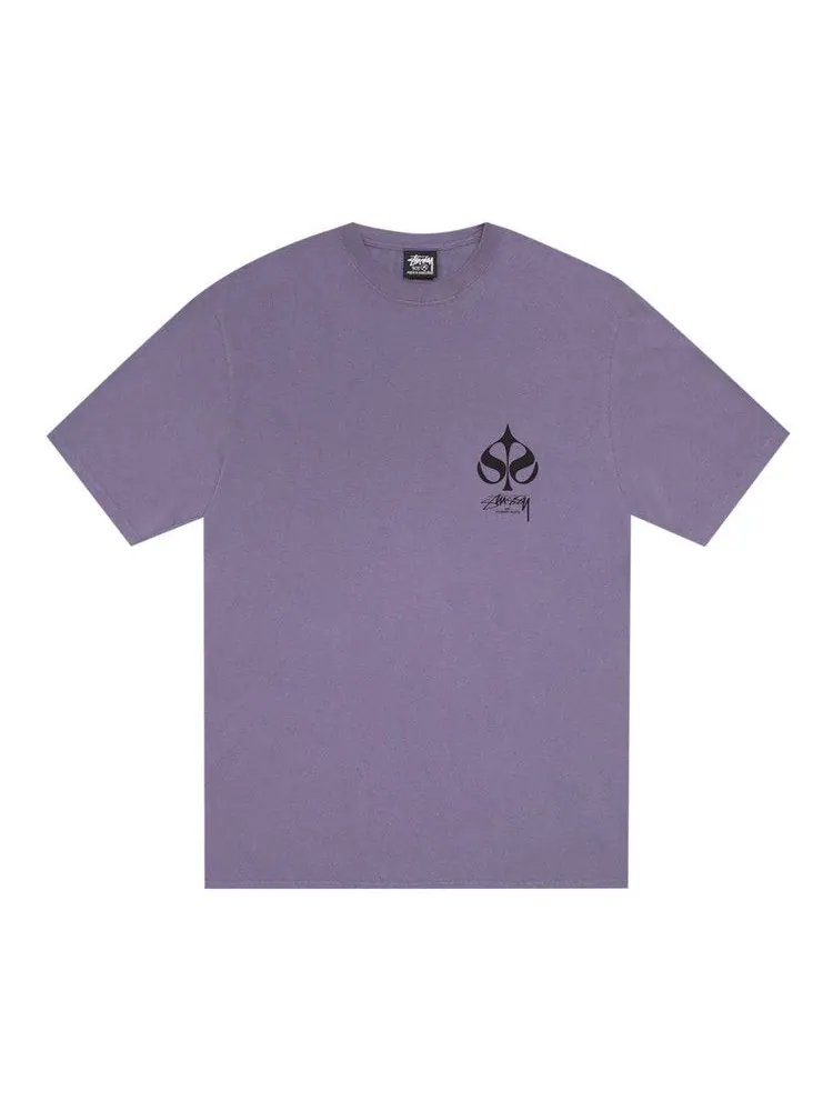 Футболка Stussy Spade Tee Pigment Dyed — изображение 1 из 2, фиолетовый