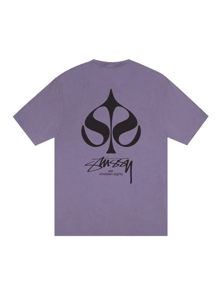 Футболка Stussy Spade Tee Pigment Dyed — изображение 2 из 2, фиолетовый