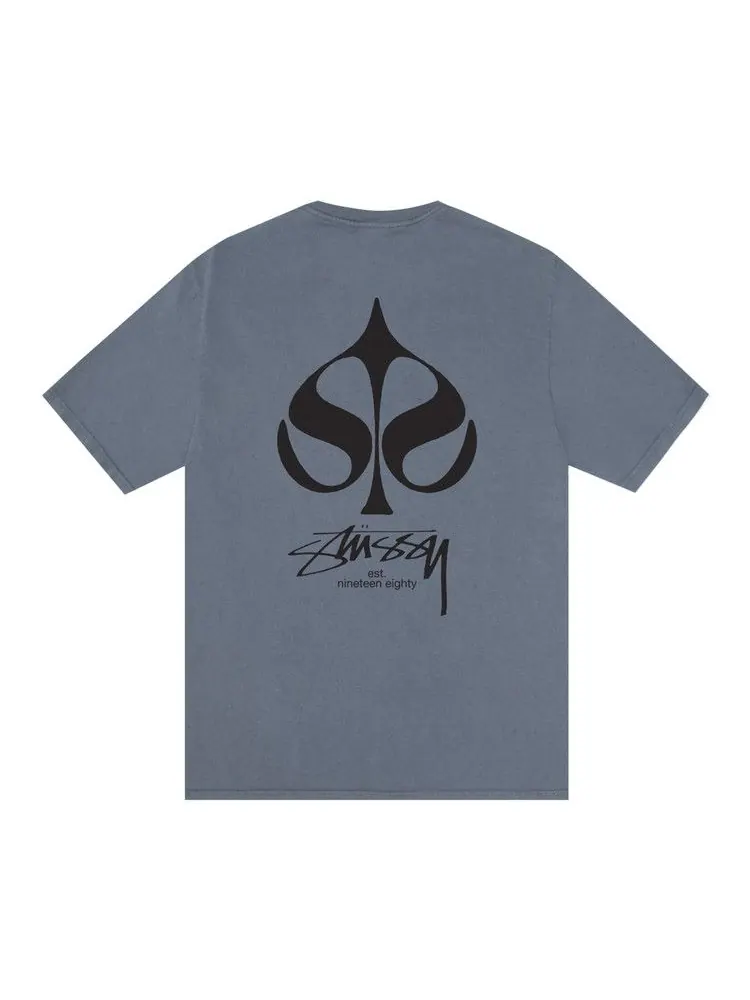 Футболка Stussy Spade Tee Pigment Dyed — изображение 2 из 2, темно-синий