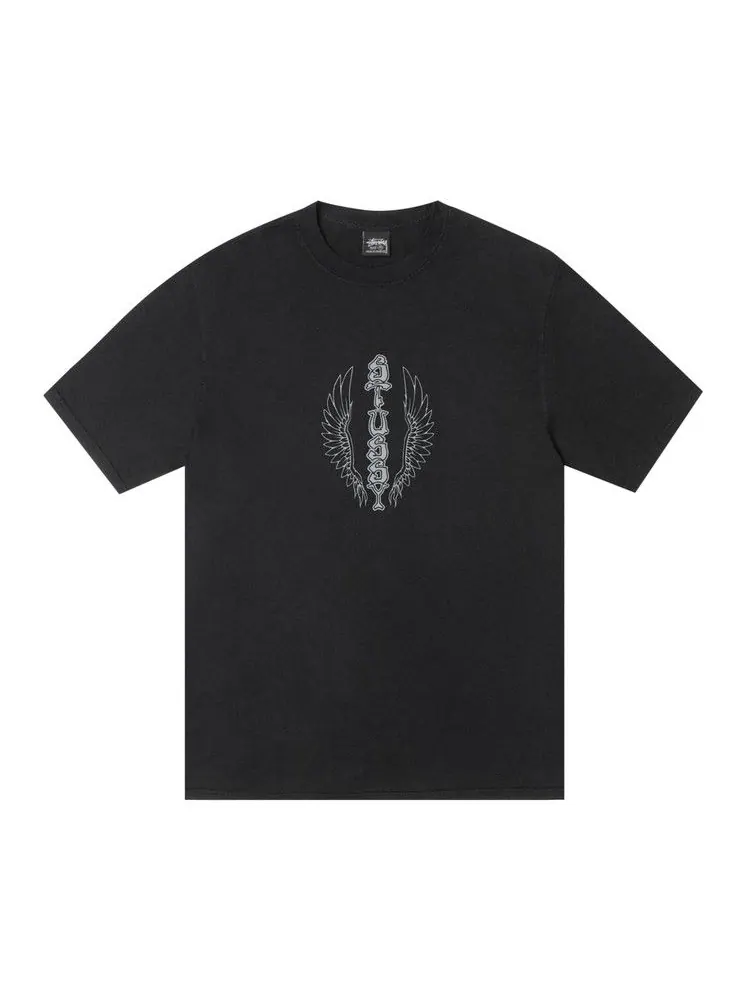 Футболка Stussy Wes Wings Tee Pigment Dyed — изображение 1 из 2, черный