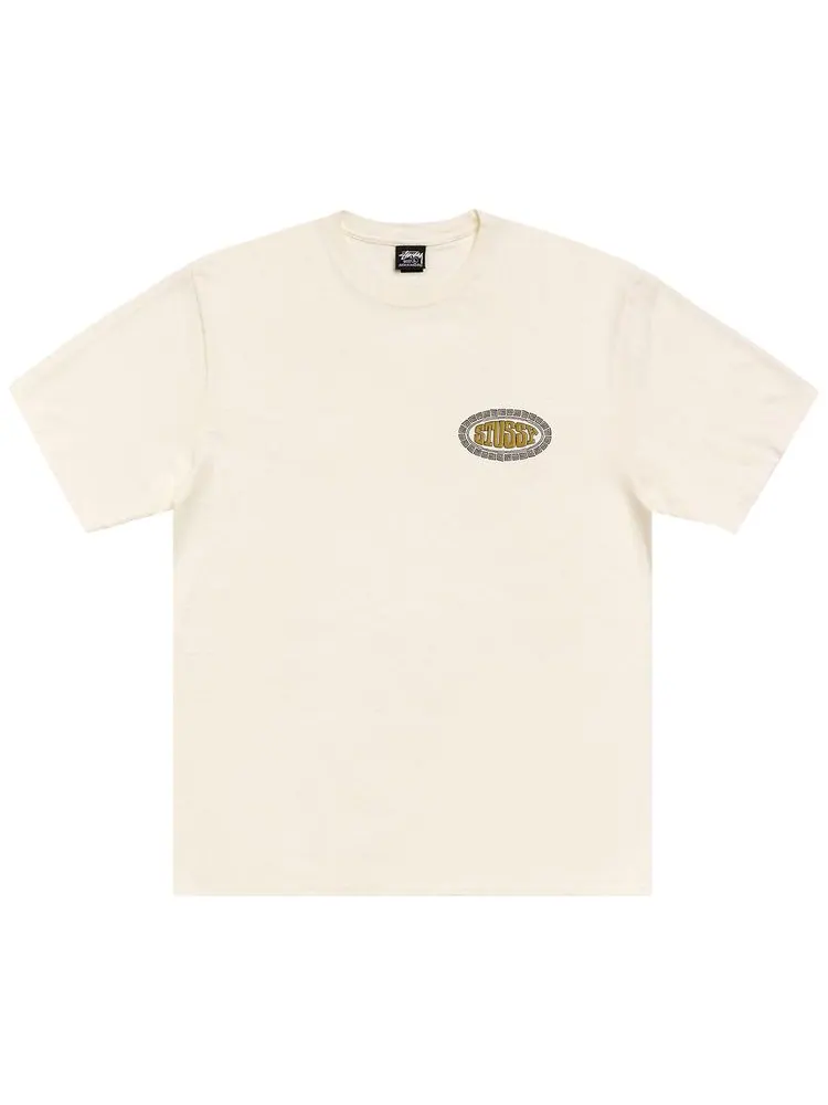 Футболка Stussy Tile Oval Tee — изображение 1 из 2, бежевый