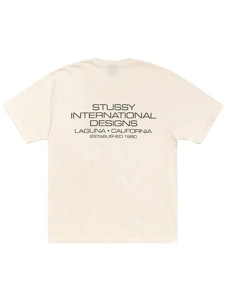 Футболка Stussy International Design, окрашенная пигментными красителями — изображение 2 из 2, бежевый