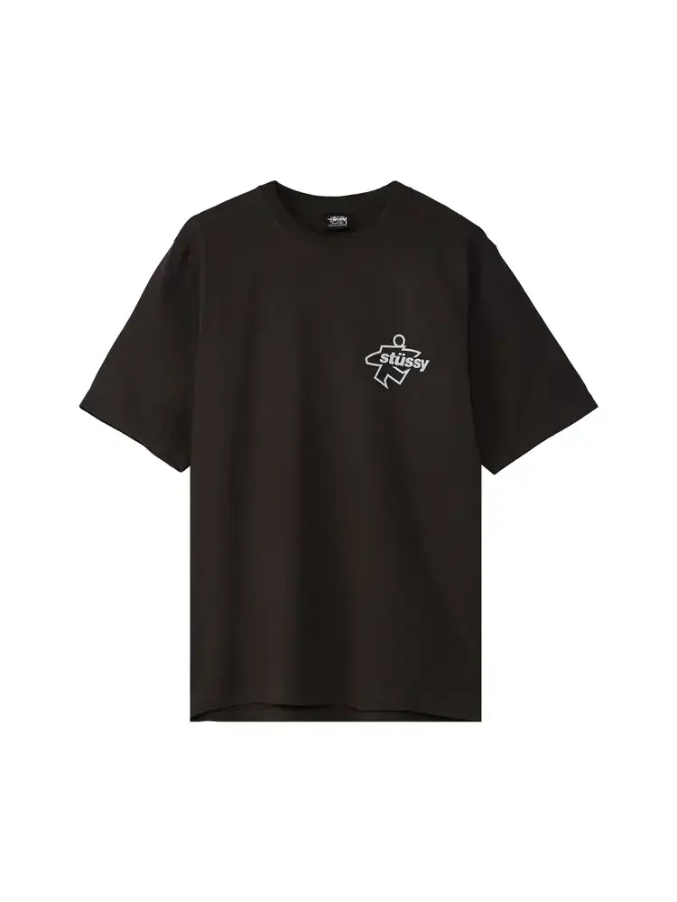Футболка Stussy Surf Size, окрашенная пигментным красителем — изображение 1 из 2, черный