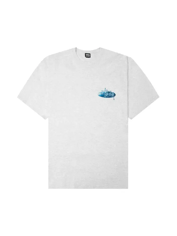 Футболка Stussy Wave Oval Tee 'Ash Heather' — изображение 1 из 2, серый