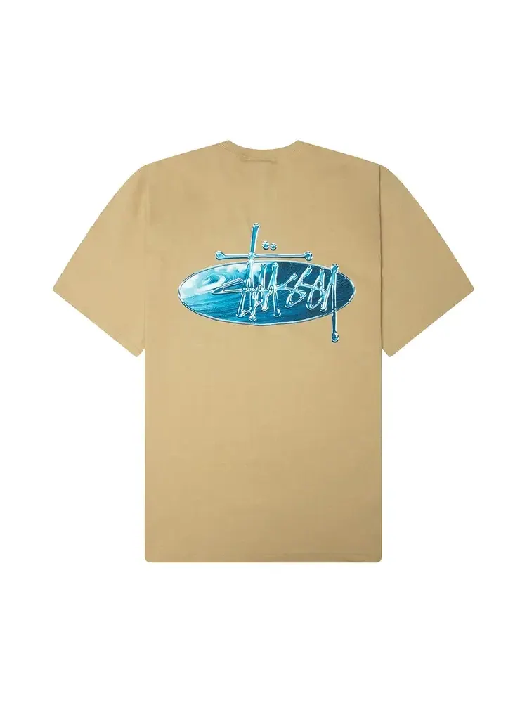 Футболка Stussy Wave Oval Tee цвета хаки — изображение 2 из 2, коричневый