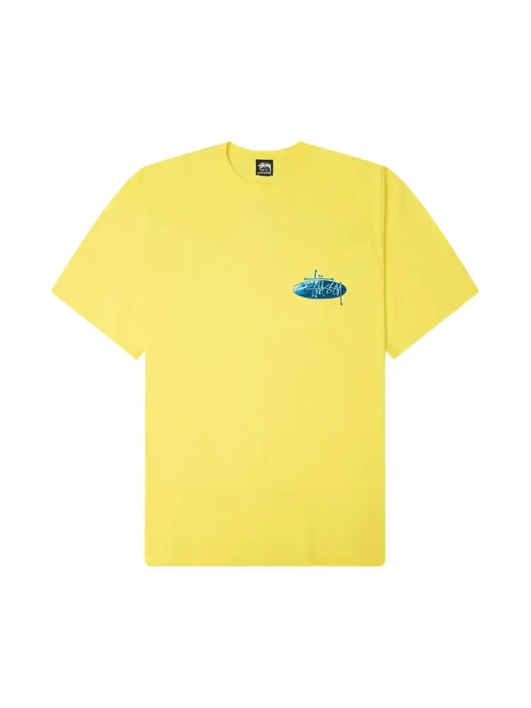 Футболка Stussy Wave Oval Tee 'Lemon'