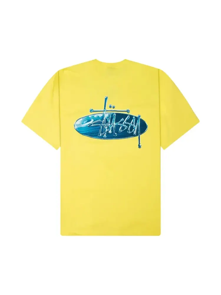 Футболка Stussy Wave Oval Tee 'Lemon' — изображение 2 из 2, желтый