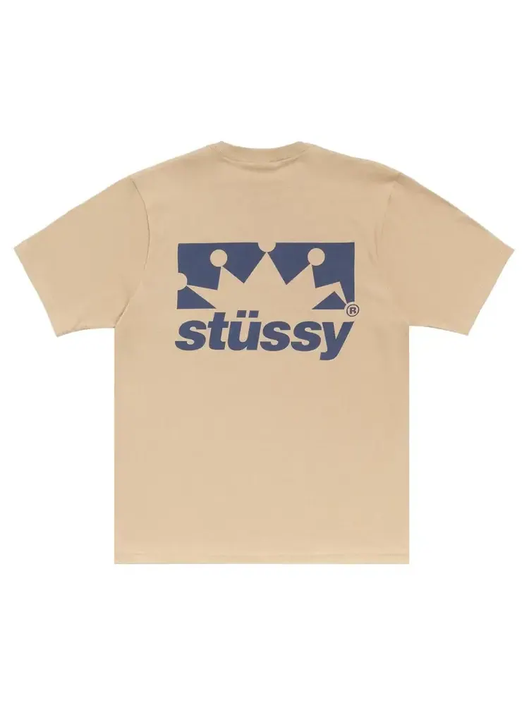 Футболка Stussy Box Crown 'Khaki' — изображение 2 из 2, бежевый