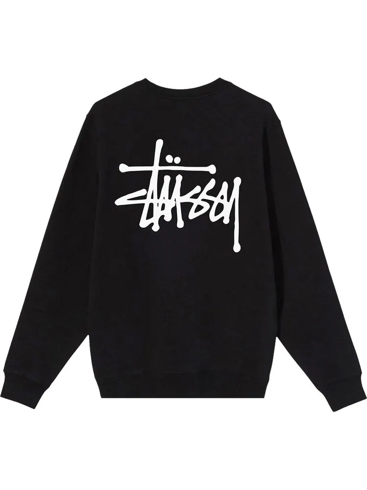 Толстовка Stussy Basic Crew 'Black' — изображение 2 из 2, черный