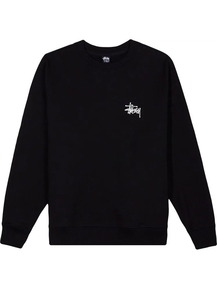 Толстовка Stussy Basic Crew 'Black' — изображение 1 из 2, черный